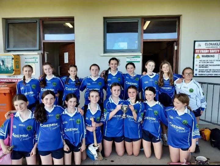 The school camogie team with their trophy
